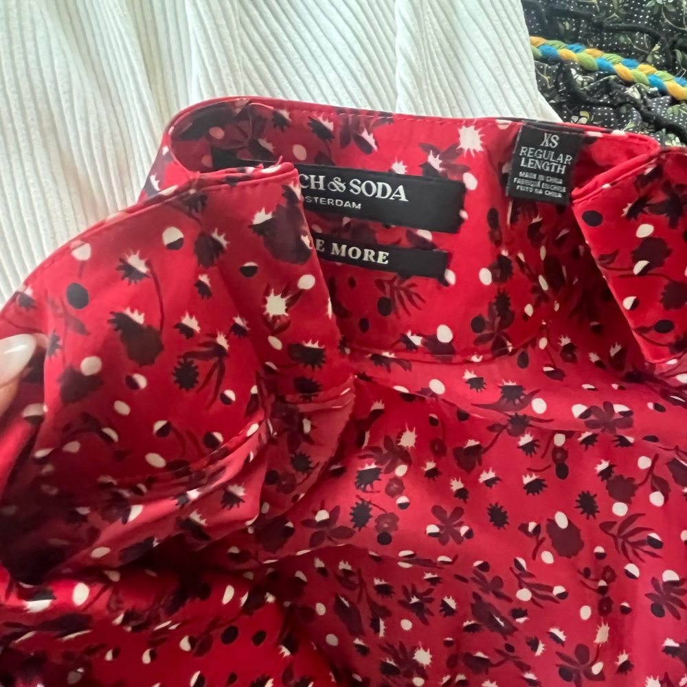 Scotch & Soda Scarlet Red Printed Long-Sleeve Maxi Dress - Picture 9 of 9